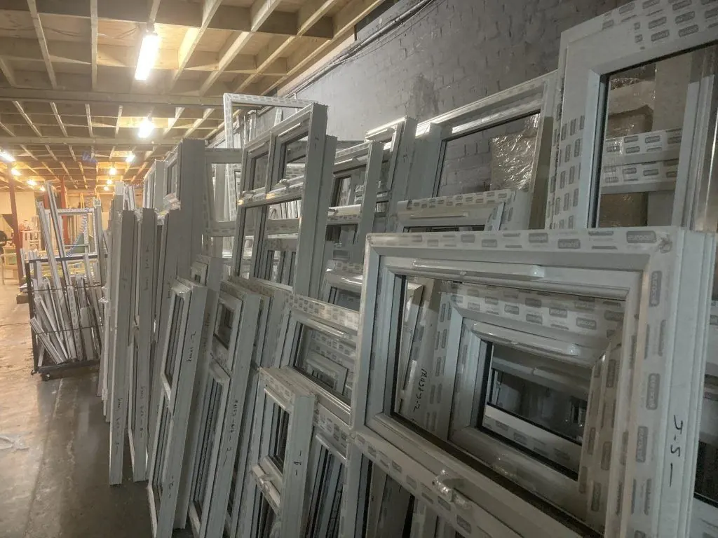 Finished window frames ready for dispatch at the Ada Windows factory