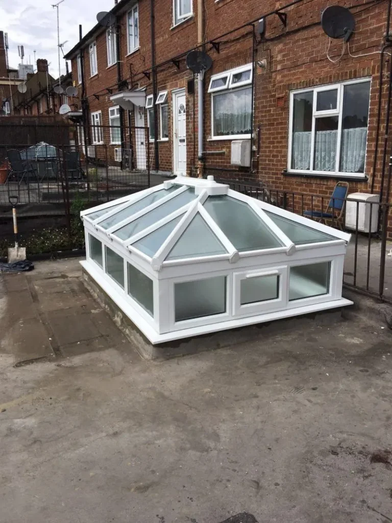 White lantern roof on a flat roof extension — Conservatory roofs in Woodford Bridge