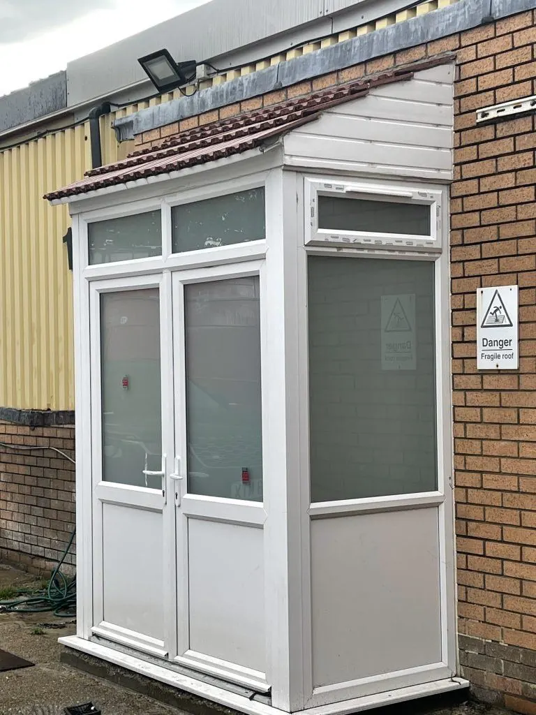 White uPVC porch entrance