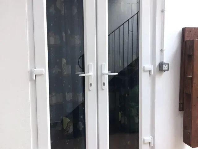 White upvc french doors