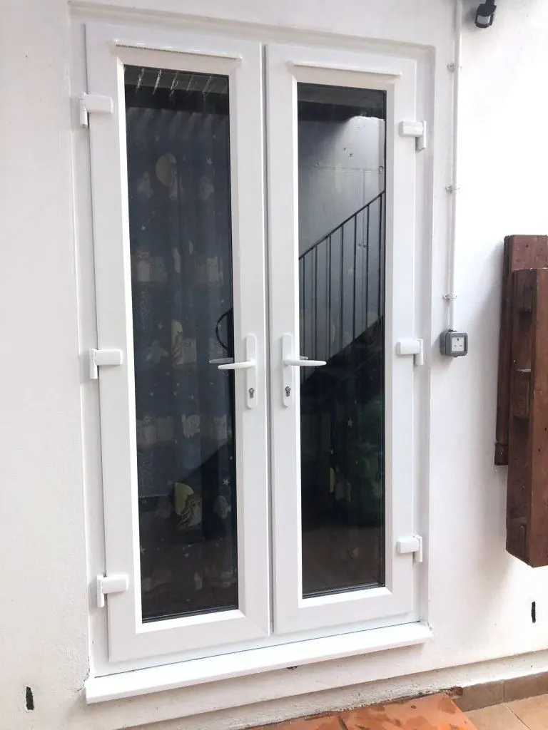 White uPVC French doors