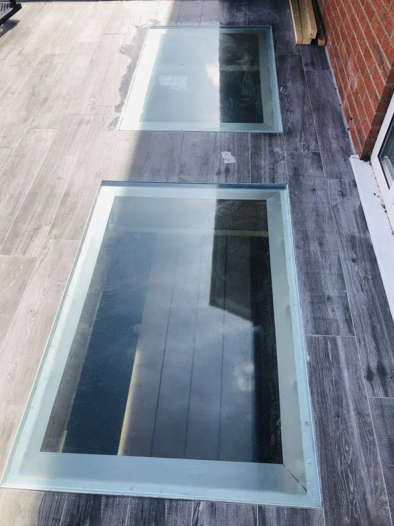 Walk-on glass floor panel — Glass & mirror designs in Enfield Wash